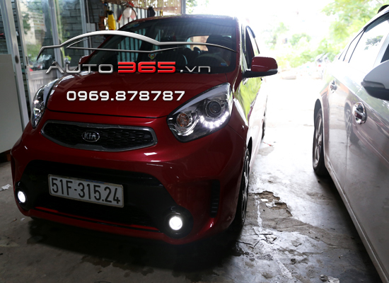 Độ đèn bi xenon cho kia morning thách thức bóng đêm